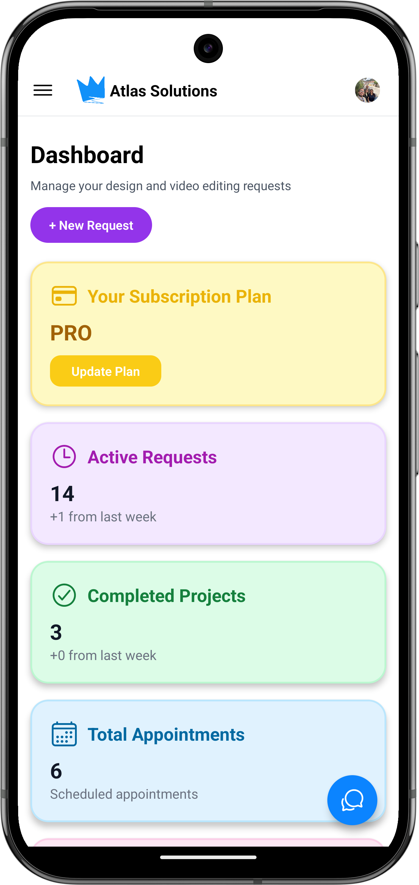 Atlas Solutions App Dashboard Screenshot